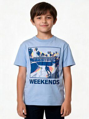Art Class boys blue skate weekends graphic t shirt size M 8